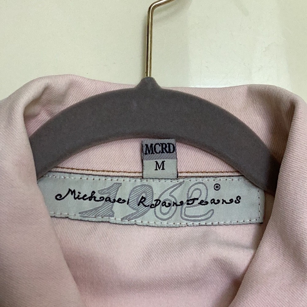 Michael R Dan 1962 vintage jean jacket beaded maximalist pink whimsy M - Picture 3 of 10